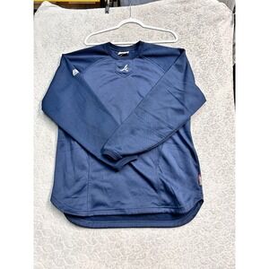 Majestic Atlanta Braves Authentic Therma Base Pullover Navy Blue Mens 42 Large